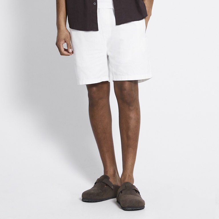 Linen blend shorts "August" Off white